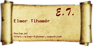 Elmer Tihamér névjegykártya